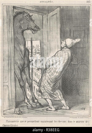 Plaisanterie que se permettent... Vom: 19. Medium: Lithographie. Museum: Nationalgalerie, Washington DC. Thema: Honoré Daumier. Stockfoto