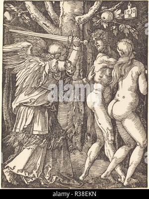 Die Vertreibung aus dem Paradies. Stand: 1510. Medium: Holzschnitt. Museum: Nationalgalerie, Washington DC. Thema: Dürer, Albrecht. ALBRECHT DÜRER. Stockfoto