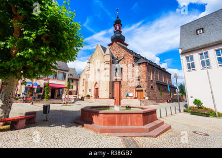 St. Jakobus ist eine katholische Kirche und eine ehemalige Gemeinde in Rüdesheim am Rhein, Stadt in der Region Hessen in Deutschland Stockfoto