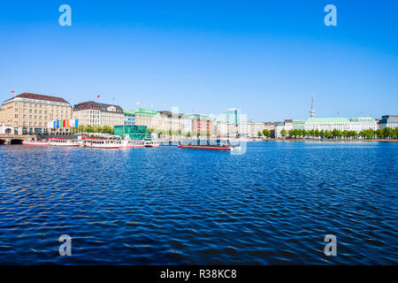 Hamburger Stadtzentrum Panoramaaussicht in Deutschland Stockfoto