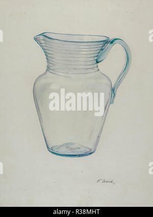 Glas Wasser Krug. Vom: C. 1940. Maße: gesamt: 30,6 x 23,4 cm (12 1/16 x 9 3/16 in.). Medium: Aquarell und Graphit auf Pappe. Museum: Nationalgalerie, Washington DC. Autor: Paul Ward. Stockfoto