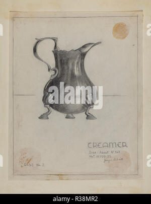 Silber Rahmtopf. Stand: 1935/1942. Abmessungen: insgesamt: 24 x 19,3 cm (9 5/6 x 7 5/8 in.). Medium: Graphit auf Papier. Museum: Nationalgalerie, Washington DC. Autor: Joseph Leboit. Stockfoto