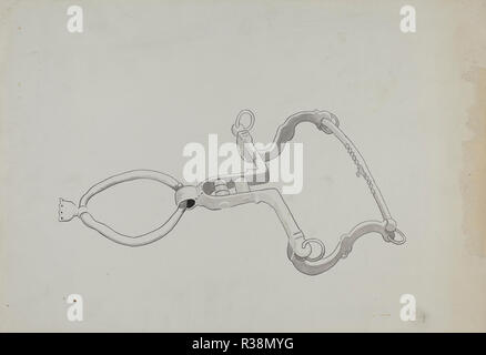 Roller Bit. Vom: C. 1936. Abmessungen: insgesamt: 37 x 25,4 cm (14 9/16 x 10 in.) Original IAD Objekt: 14' hoch; 6' breit. Medium: Feder und Tinte und Waschen auf Papier. Museum: Nationalgalerie, Washington DC. Autor: Henry Marley. Stockfoto