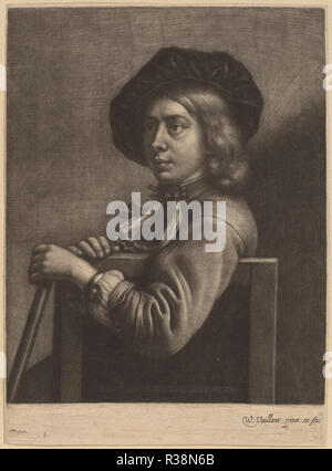 Selbstbildnis. Medium: MEZZOTINT. Museum: Nationalgalerie, Washington DC. Autor: Wallerant Vaillant. Stockfoto