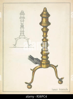 Feuerbock (ein Paar). Vom: C. 1936. Maße: gesamt: 29,1 x 22,2 cm (11 5/6 x 8 3/4 in.) Original IAD Objekt: 17 1/2' hoch. Medium: Aquarell und Graphit auf Pappe. Museum: Nationalgalerie, Washington DC. Autor: Hans Korsch. Stockfoto