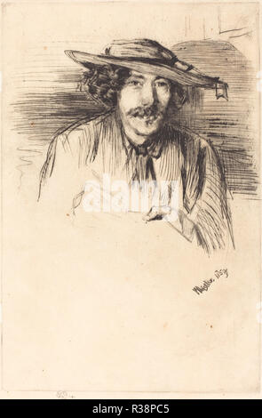 Selbstbildnis. Stand: 1859. Medium: kaltnadel. Museum: Nationalgalerie, Washington DC. Autor: WHISTLER, James Abbott Mcneill. Stockfoto