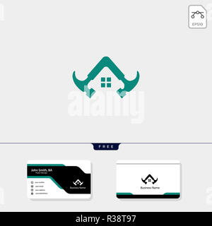 Home Instandsetzung, Immobilien, Gebäude Architekt Konzept logo template Vector Illustration, kostenlose Business Card Design vorlage Stockfoto