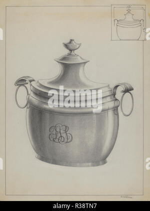 Silber Sugar Bowl. Vom: C. 1936. Maße: gesamt: 30,8 x 23 cm (12 1/8 x 9 1/16 in.). Medium: Graphit auf Papier. Museum: Nationalgalerie, Washington DC. Autor: Simon Weiss. Stockfoto