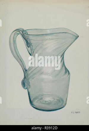 Glas Krug. Vom: C. 1940. Maße: gesamt: 35,5 x 24,4 cm (14 x 9 5/8 in.). Medium: Aquarell und Graphit auf Papier. Museum: Nationalgalerie, Washington DC. Autor: V. L. Vance. Stockfoto