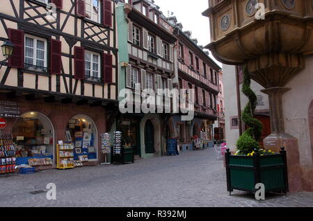 Straße im Maison pfister Colmar/Elsass Stockfoto