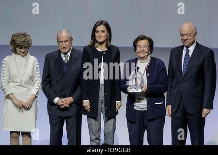 Madrid, Spanien. 22 Nov, 2018. *** Keine SPANIEN ***Queen Letizia von Spanien 10. Jahrestag der 'Integra BBVA Auszeichnungen besucht' bei BBVA Stadt am 22. November 2018 in Madrid, Spanien. Credit: Jimmy Olsen/Medien Punch/Alamy leben Nachrichten Stockfoto