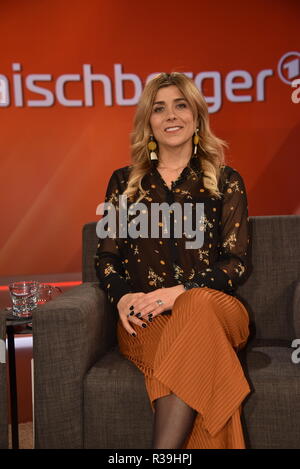 21. November 2018, Nordrhein-Westfalen, Köln: Der Moderator Panagiota Petridou ist ein Gast auf die ARD-Talkshow "aischberger'. Foto: Horst Galuschka/dpa Stockfoto