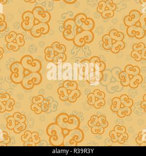 Ethnische floral nahtlose Muster in Henna Farbe. Abstrakte zier Kulisse für Textil- oder Geschenkpapier Stock Vektor