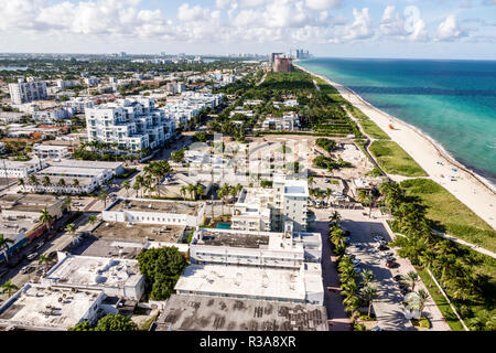 Miami Beach Florida, North Beach, Eigentumswohnung Wohnapartments Gebäude Gebäude Gehäuse, Balkonblick, Luftaufnahme von oben, A Stockfoto