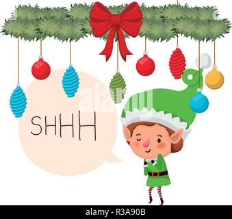 Elf mit Lorbeerkranz und Sprechblase avatar Charakter Stock Vektor