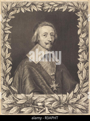 Kardinal Richelieu. Stand: 1657. Medium: Gravur. Museum: Nationalgalerie, Washington DC. Autor: Robert Nanteuil nach Philippe de Champaigne. Stockfoto