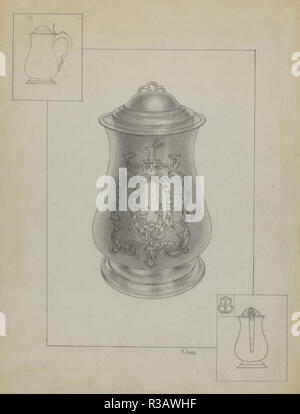 Silber Tankard. Vom: C. 1936. Maße: gesamt: 29,8 x 23 cm (11 3/4 x 9 1/16 in.) Original IAD Objekt: 9' hoch. Medium: Graphit auf Papier. Museum: Nationalgalerie, Washington DC. Autor: Michael Fenga. Stockfoto