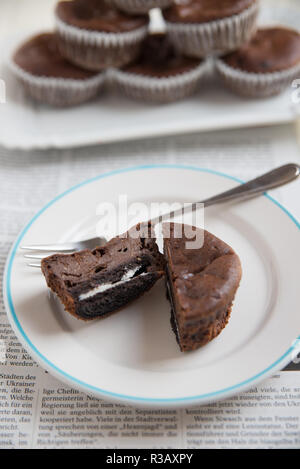 Oreo Chocolate Muffins Stockfoto