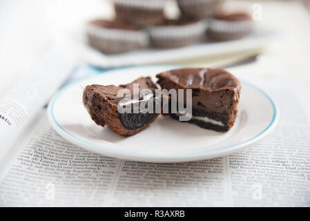 Oreo Chocolate Muffins Stockfoto