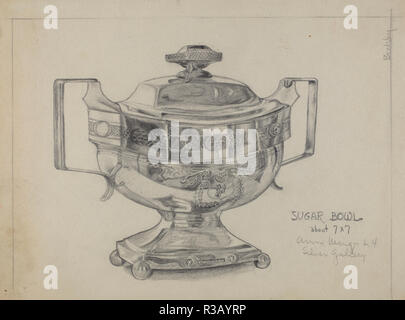 Silber Sugar Bowl. Stand: 1935/1942. Abmessungen: insgesamt: 22 x 30,5 cm (8 11/16 x 12 in.). Medium: Graphit auf Papier. Museum: Nationalgalerie, Washington DC. Autor: S. Brodsky. Stockfoto