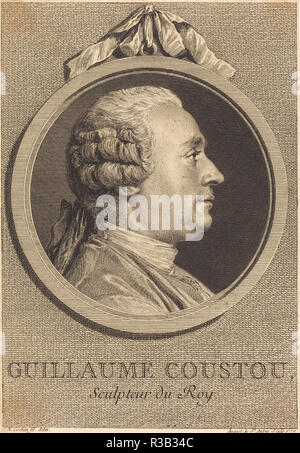 Guillaume Coustou. Stand: 1770. Abmessungen: Blatt (innerhalb der Platte mark getrimmt): 18 12,4 cm (7 x 1/16 x 4 7/8 in.). Medium: Gravur über Radierung auf Bütten. Museum: Nationalgalerie, Washington DC. Autor: Augustin de Saint-Aubin nach Charles-Nicolas Cochin II. Augustin de Saint-Aubin. Nachdem Charles Nicolas II Cochin Stockfoto