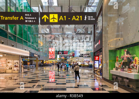 Klemme 3 transit Mall am Changi Airport, Singapur Stockfoto