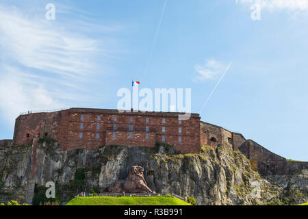 Historisches Museum und Lion de Belfort, Zitadelle, Festung, Belfort, Franche-Comte, Frankreich Stockfoto