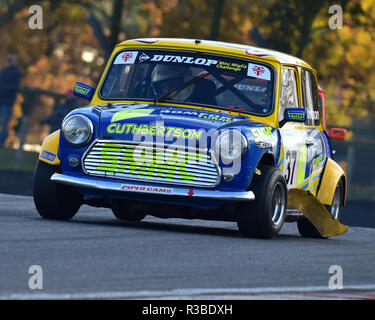 James Cuthbertson, Mini Miglia, Mini Se7en und Mini Miglia O Platte Trophäe, BARC, Brands Hatch, November 2018, Rundstrecke, klassische Automobile, classic Ev Stockfoto