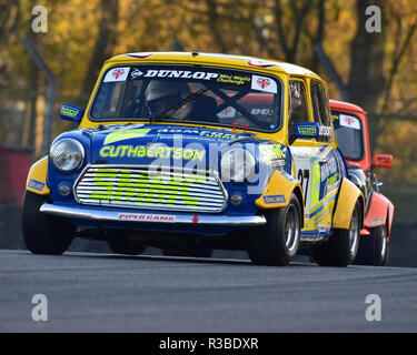 James Cuthbertson, Mini Miglia, Mini Se7en und Mini Miglia O Platte Trophäe, BARC, Brands Hatch, November 2018, Rundstrecke, klassische Automobile, classic Ev Stockfoto