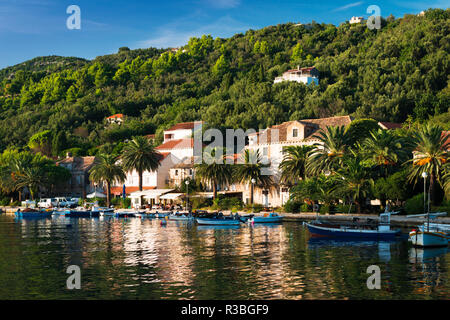 Das Dorf Sipanska Luka, Insel Sipan, Dalmatien, Kroatien Stockfoto