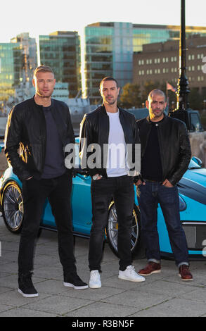 Die BBC bekannt Andrew "Freddie" Flintoff, Paddy McGuiness und Chris Harris als neue Vorlage Mannschaft für die kommende Serie von Top Gear. Mit: Andrew "Freddie" Flintoff, Paddy McGuiness, Chris Harris, Wo: London, Vereinigtes Königreich, wenn: 22 Okt 2018 Quelle: John rainford/WANN Stockfoto