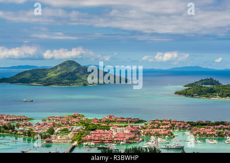 Eden Island Hotel und Marina, Victoria, Mahe, Republik der Seychellen, Indischer Ozean. Stockfoto