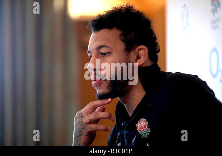 Englands Courtney Lawes während der Pressekonferenz im Pennyhill Park, Bagshot. DRÜCKEN SIE VERBANDSFOTO. Bilddatum: Donnerstag, 22. November 2018. Siehe PA Story RUGBYU England. Das Foto sollte lauten: John Walton/PA Wire. . Stockfoto