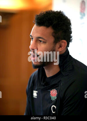 England's Courtney Lawes während der Pressekonferenz in Pennyhill Park, in Bagshot. Stockfoto