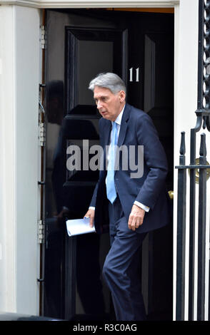 Philip Hammond MP-Schatzkanzler, 11 Downing Street, November 2018 Stockfoto