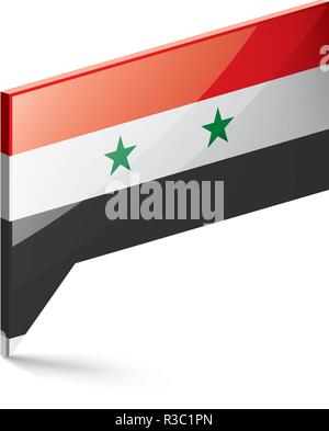 Syrien Fahne, Vector Illustration auf weißem Hintergrund Stock Vektor