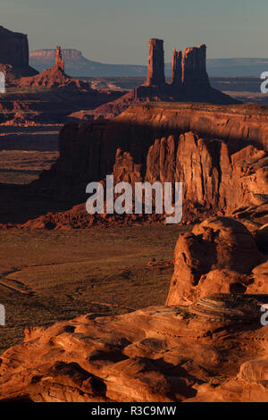 Monument Valley gesehen von Jagden Mesa, Arizona Stockfoto