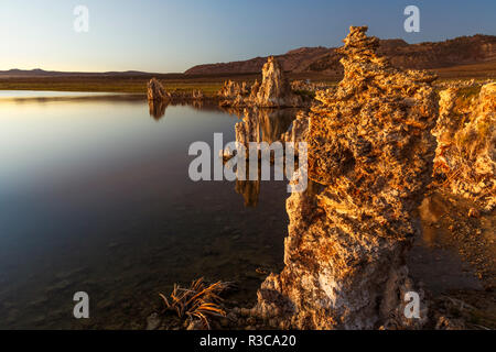 Tuffstein Türme bei Sonnenaufgang, Mono Lake, Great Basin, in der Nähe von Lee Vining, Kalifornien. Stockfoto