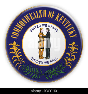 Abzeichen des US State Seal Kentucky, 3D-Darstellung Stockfoto