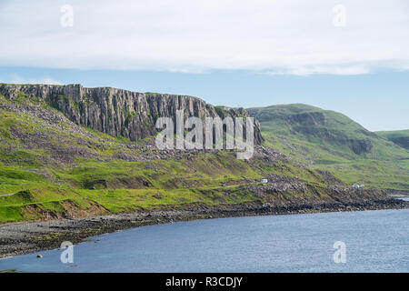 Landschaft aus dem Duntulm Castle Hill, Schottland gesehen, Großbritannien Stockfoto