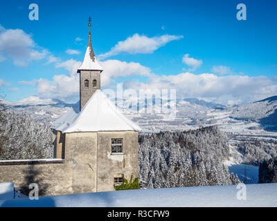 Thierberg in Kufstein Tirol im Winter in Richtung Ebbs Stockfoto