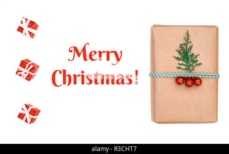 Die Weihnachtsferien Komposition. Weihnachtsgeschenk. Frohe Weihnachten. Stockfoto