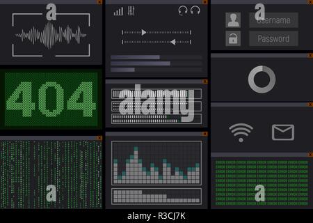 Fehler 404. Seite nicht gefunden. Vektor-Illustration des Computerbildschirms. Stock Vektor