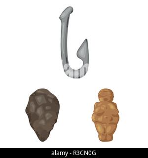 Das Leben in der Steinzeit cartoon Symbole im Set Sammlung für Design. Alten Leute vektor Symbol lieferbar Abbildung. Stock Vektor