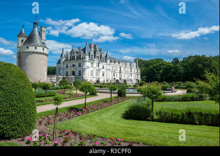 Catherine's Garten, Chateau de Chenonceau, Amboise, Frankreich Stockfoto