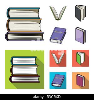 Verschiedene Arten von Büchern. Bücher Sammlung Icons im Cartoon, flacher Stil vektor Symbol lieferbar Abbildung. Stock Vektor