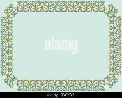 Im viktorianischen Stil mit zarten Blumenmustern Rahmen mit interwoven Linien in hellen Farbtönen auf die mute-blauen Hintergrund, Vektor als Element des Designs Stock Vektor
