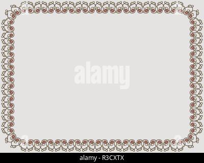 Im viktorianischen Stil mit zarten Blumenmustern Rahmen mit interwoven Linien in hellen Farbtönen auf der Mute grauer Hintergrund, Vektor als Element des Designs Stock Vektor