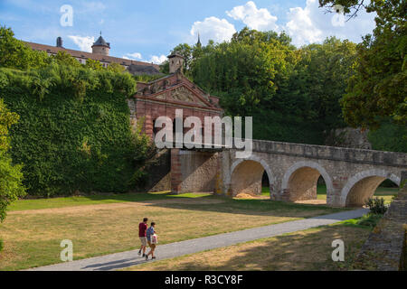 Tor der Festung Marienberg, Würzburg, Bayern, Deutschland Stockfoto