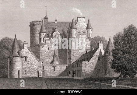 Castle Fraser, in der Nähe von Kemnay, Aberdeenshire, 19. Jahrhundert, von modernen Athen von Th. H. Hirte Stockfoto